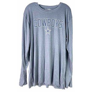 Dallas Cowboys 2XL Big & Tall Long Sleeve Blue Athletic 100% Polyester Shirt EUC